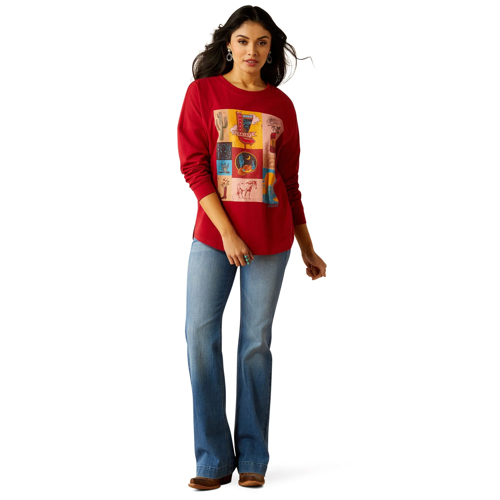 Ariat Women's Roadside Oversized Longsleeve Shirt - Healthber