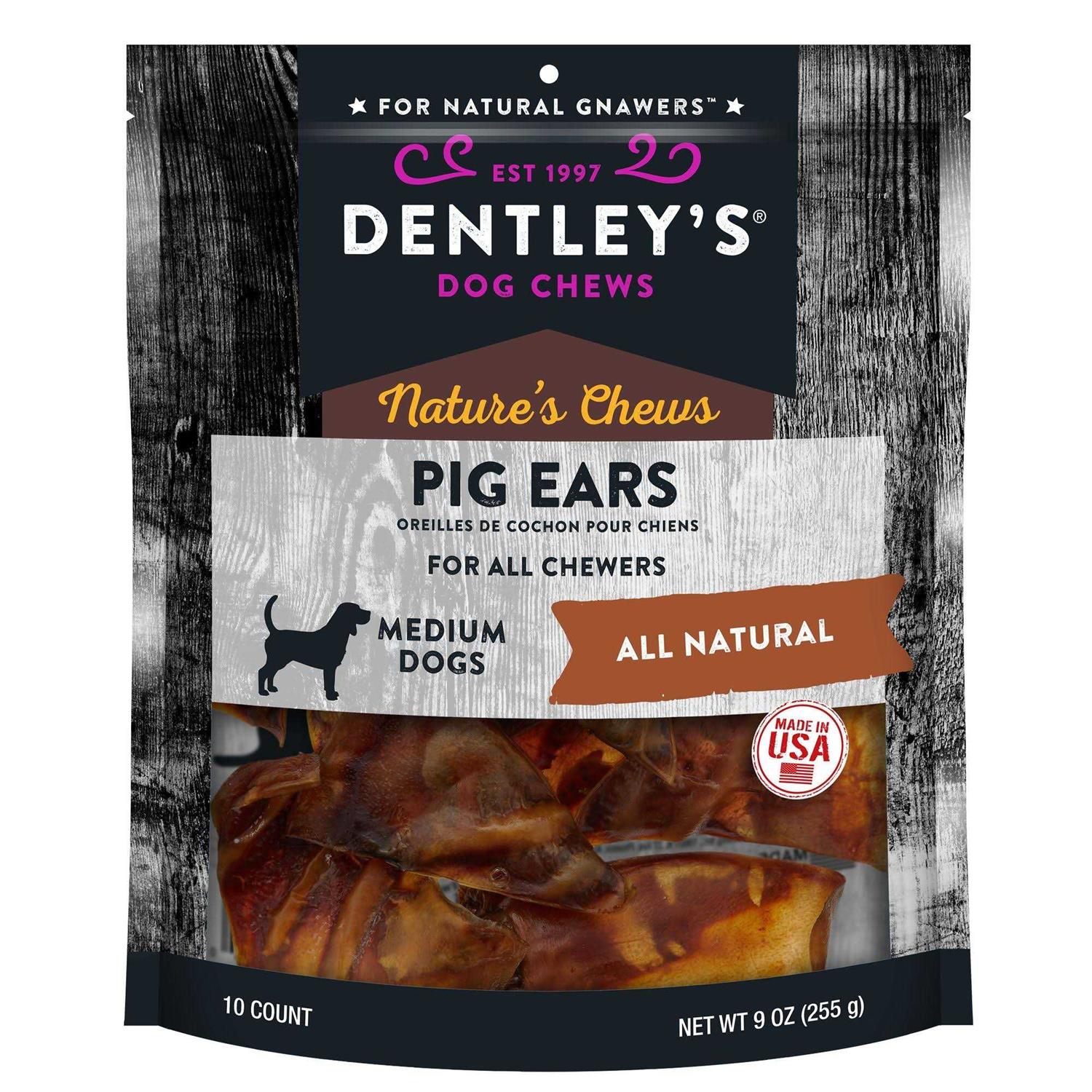 Dentley’s Nature’s Chews Pig Ears Dog Treats - Healthber