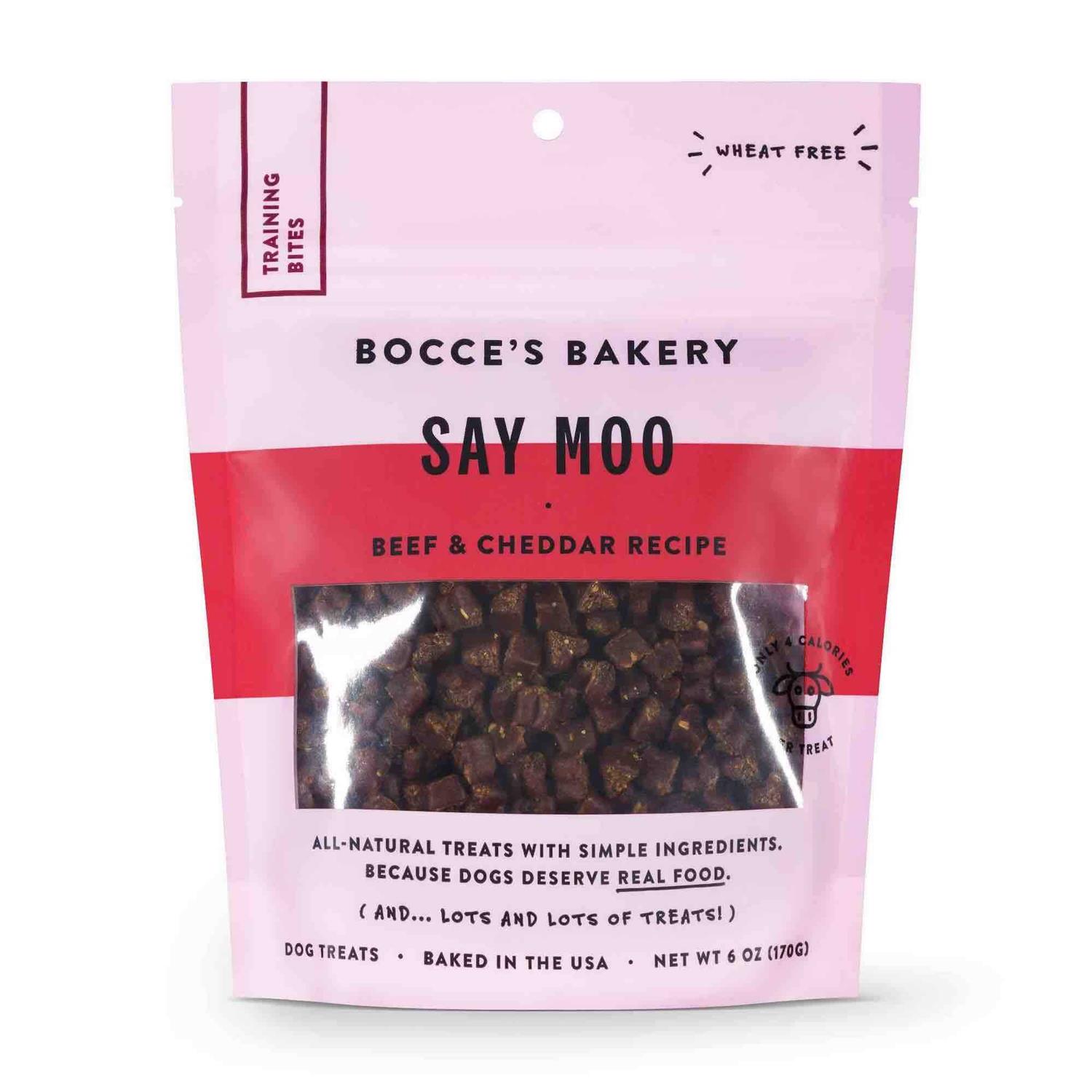 Bocce’s Bakery Say Moo Training Bites Dog Treats - Healthber