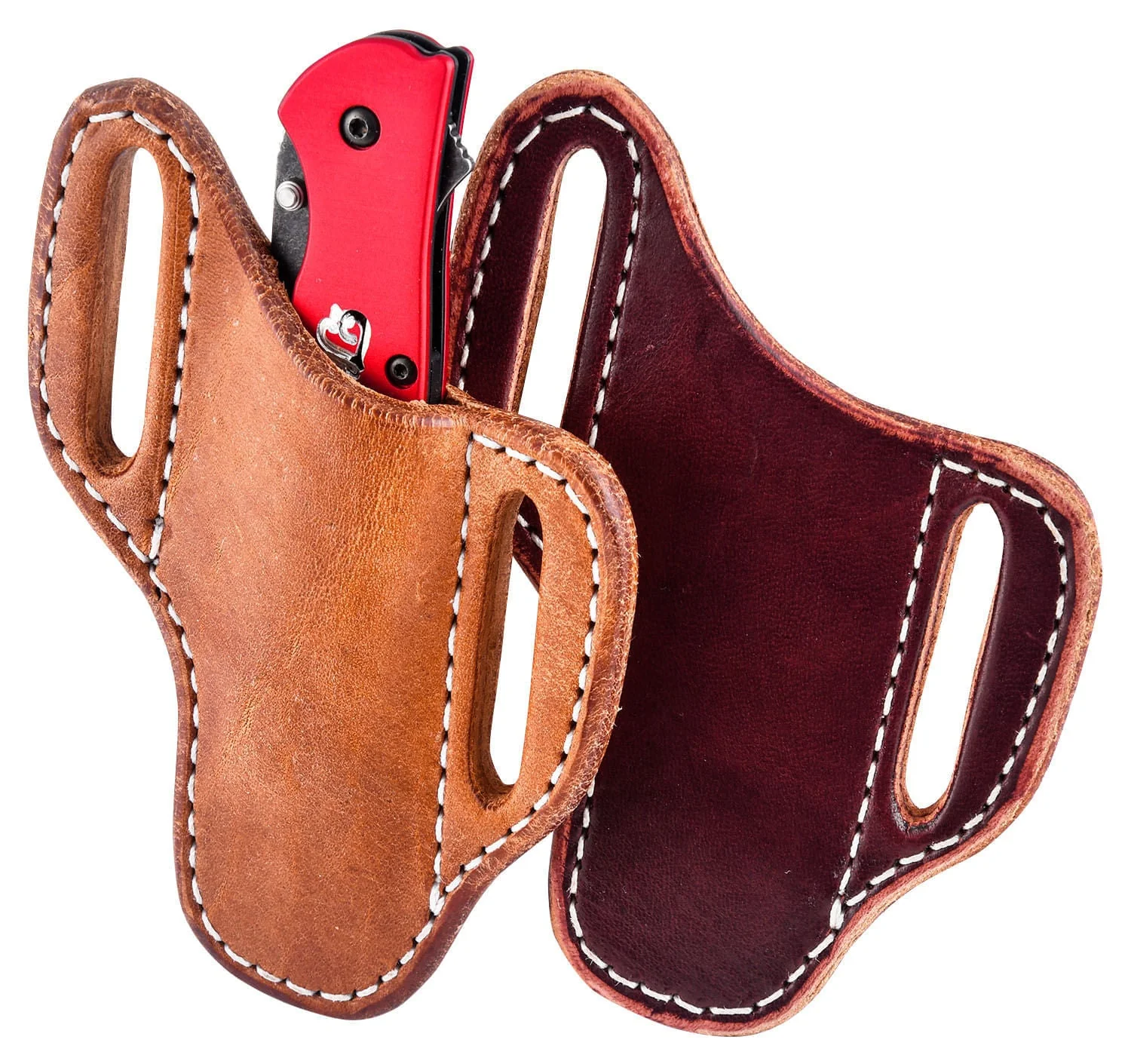 San Saba Leather Pancake Angled Knife Sheath - Healthber
