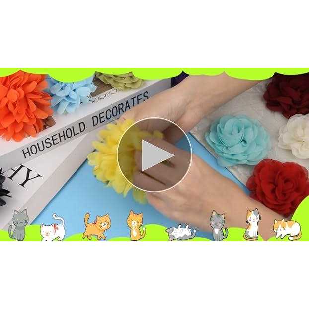 20Pcs Dog Flower Collar Accessory Catcan Multi-Color Pet Flower Collars 2 Style Soft Chiffon Dog Bow Tie Charms Flower for Puppy Collar Grooming - Healthber