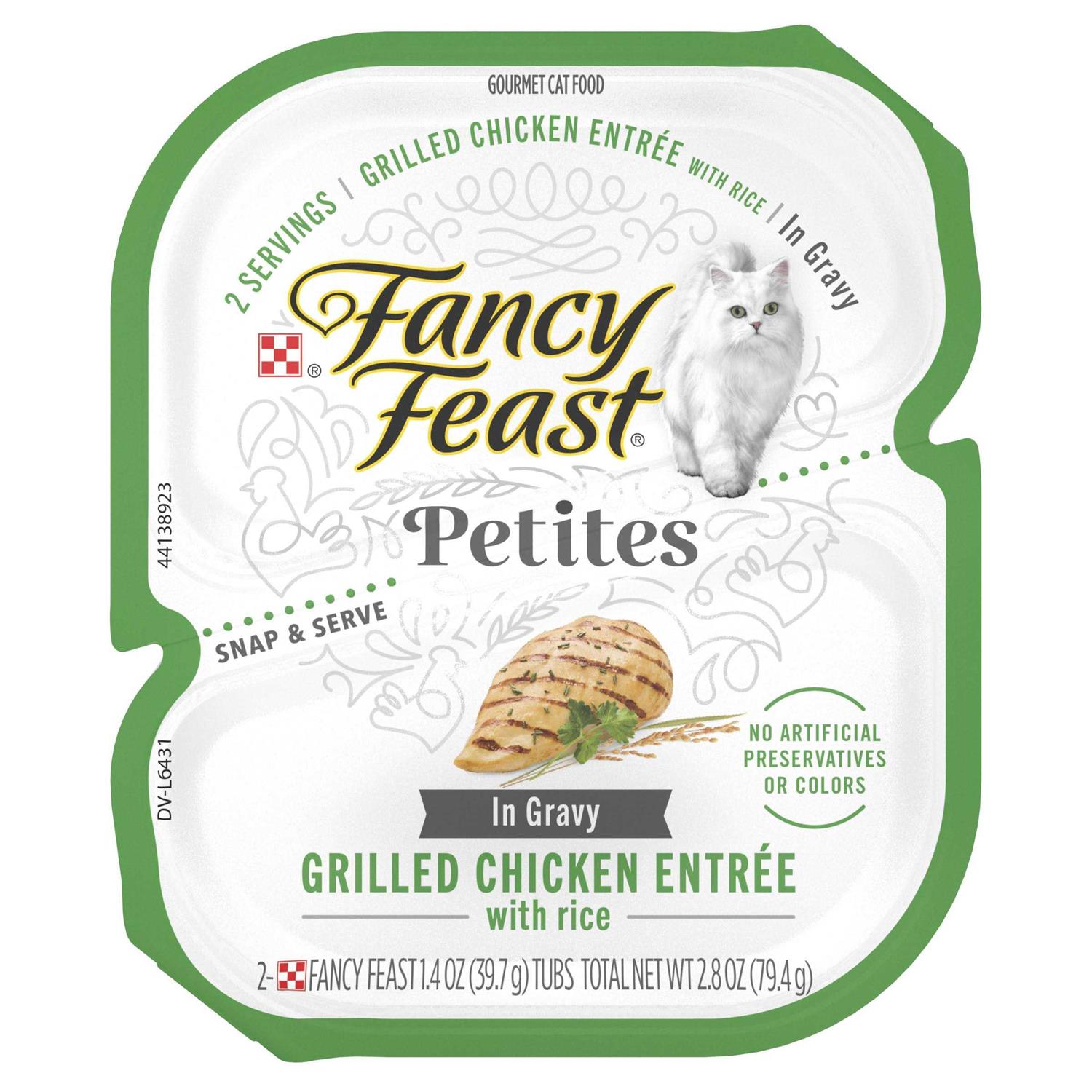 Fancy Feast Petites Grilled Chicken with Rice Entree Gourmet Gravy Wet Cat Food - Healthber