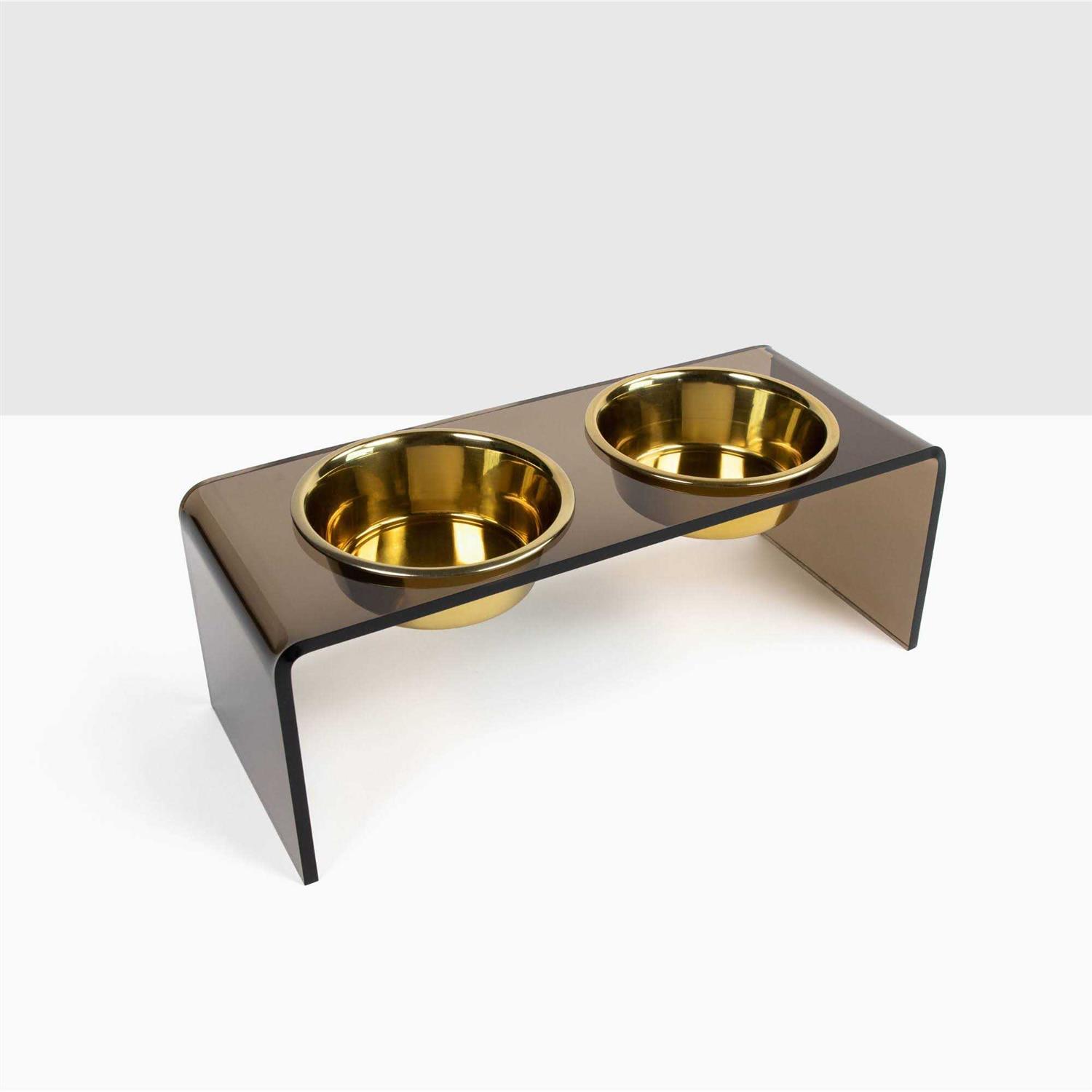 Acrylic Double Bowl Elevated Pet Feeder Hiddin - Healthber