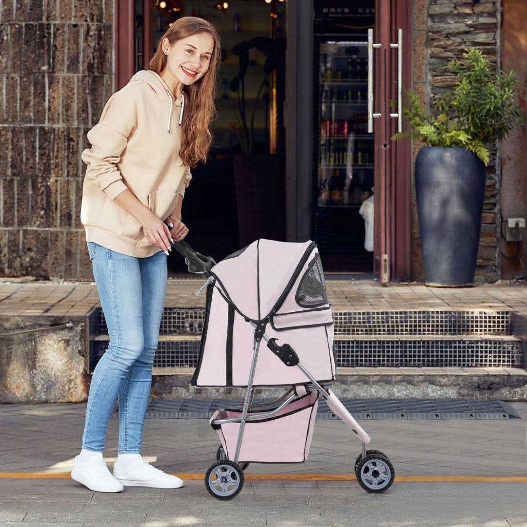 Bestpet Pet Stroller Cat Dog Cage Stroller Travel Folding Carrier - Healthber