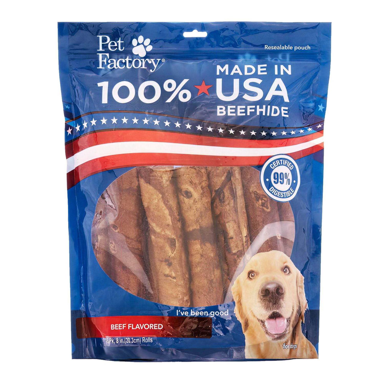 Pet Factory Made in USA Beefhide Rolls - Healthber