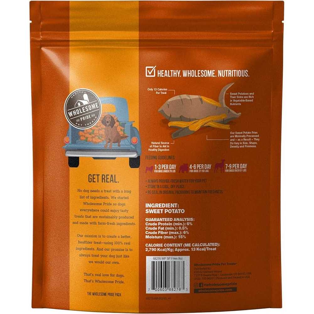 Wholesome Pride Sweet Potato Fries Dog Treats - Healthber