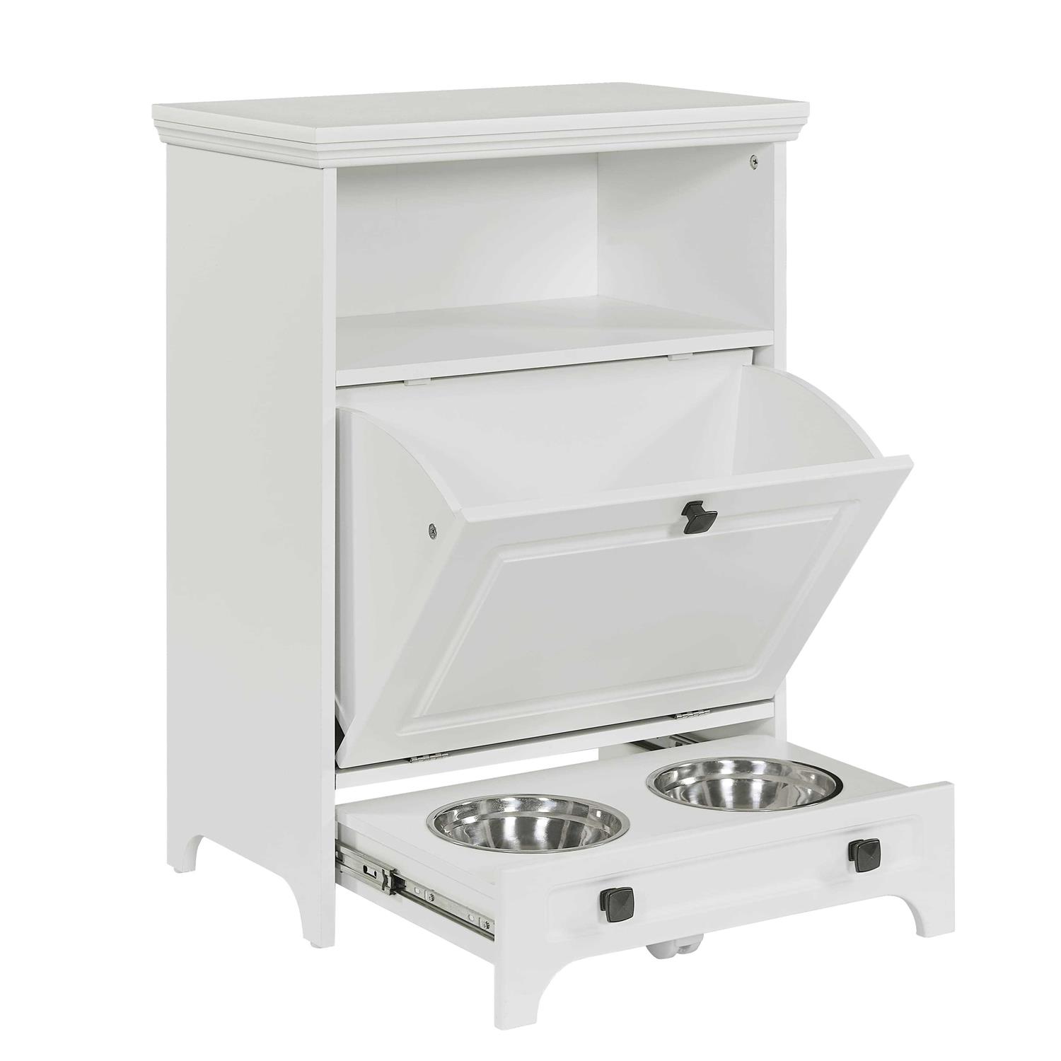 roomfitters Modern Pet Feeding Station Furniture with 2 Elevated Dog Bowls - Healthber