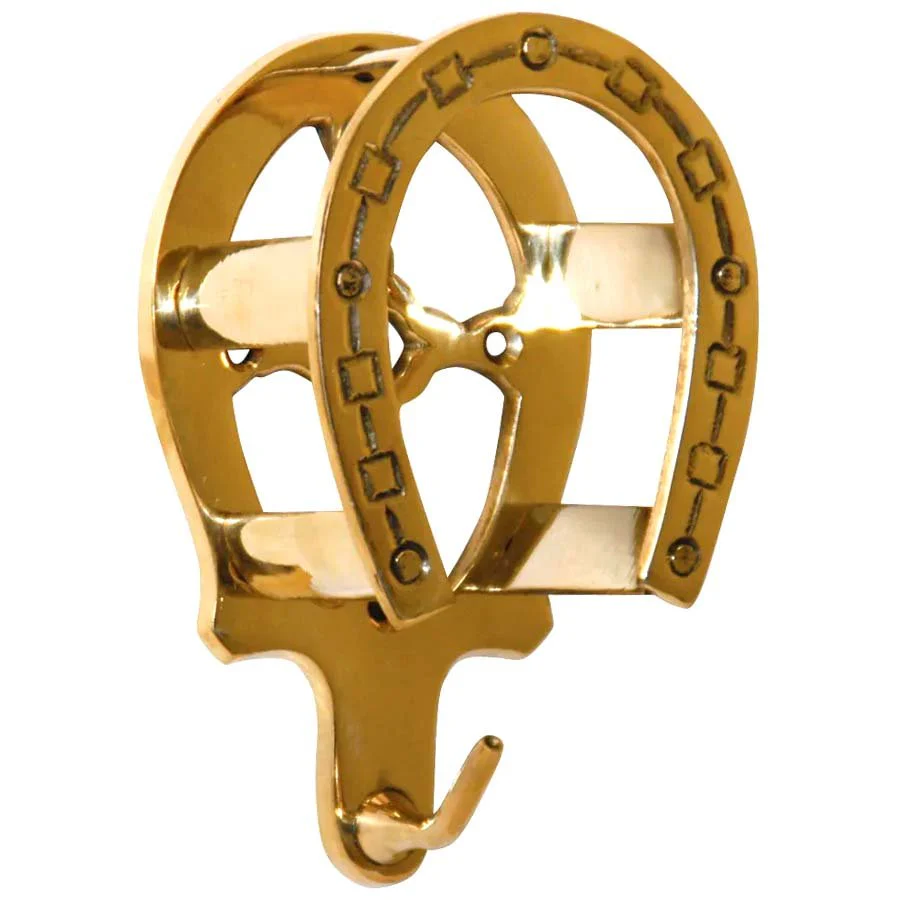 Solid Brass Horse Bridle & Tack Wall Mounted Bracket - Healthber