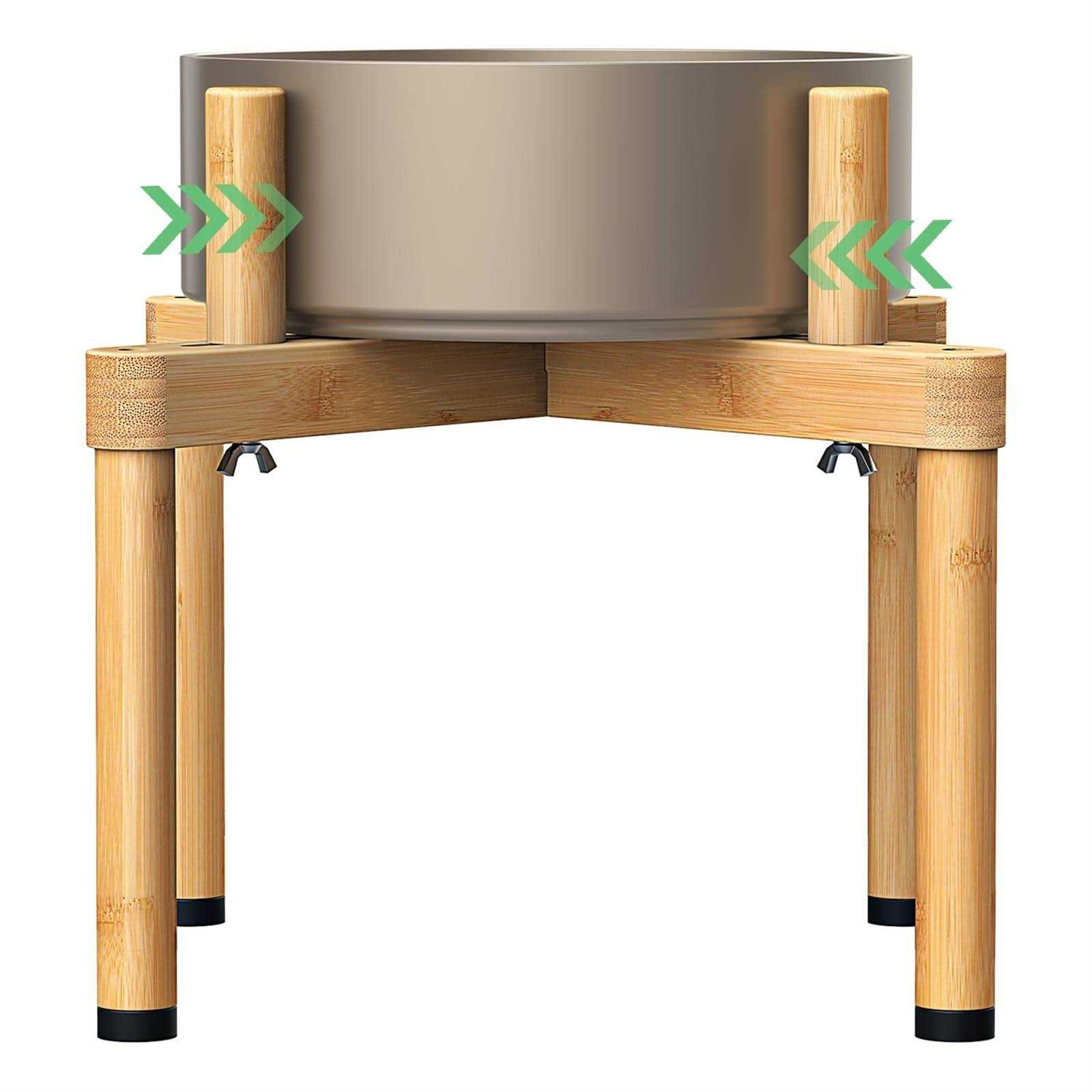 Vantic Dog Bowl Stand Adjustable Elevated Dog Food Stand For 65-11 Wide Bowls - Healthber