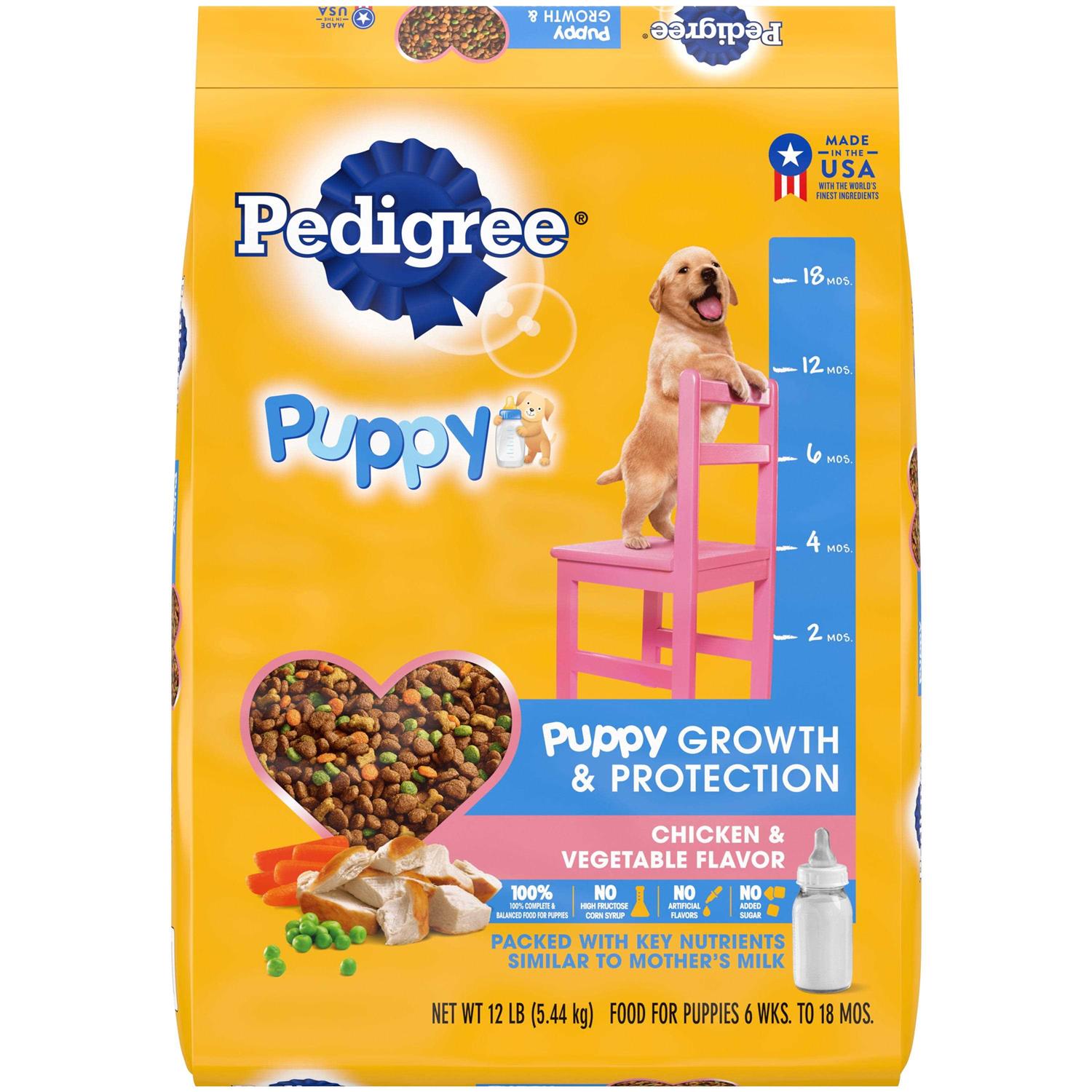 Pedigree Puppy Growth & Protection Dry Dog Food Vegetable Flavor - Healthber