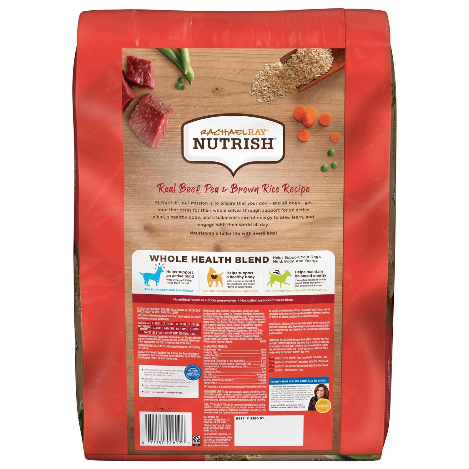 Rachael Ray Nutrish Real Beef Pea & Brown Rice Dry Dog Food - Healthber