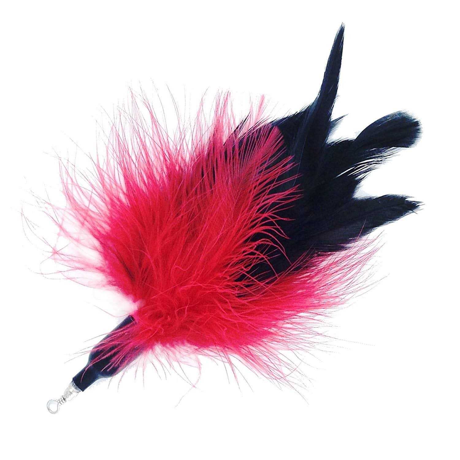 Pet Fit For Life Retractable interactive Cat or kitten Wand with 2 feathers and 1 soft furry combo - Healthber