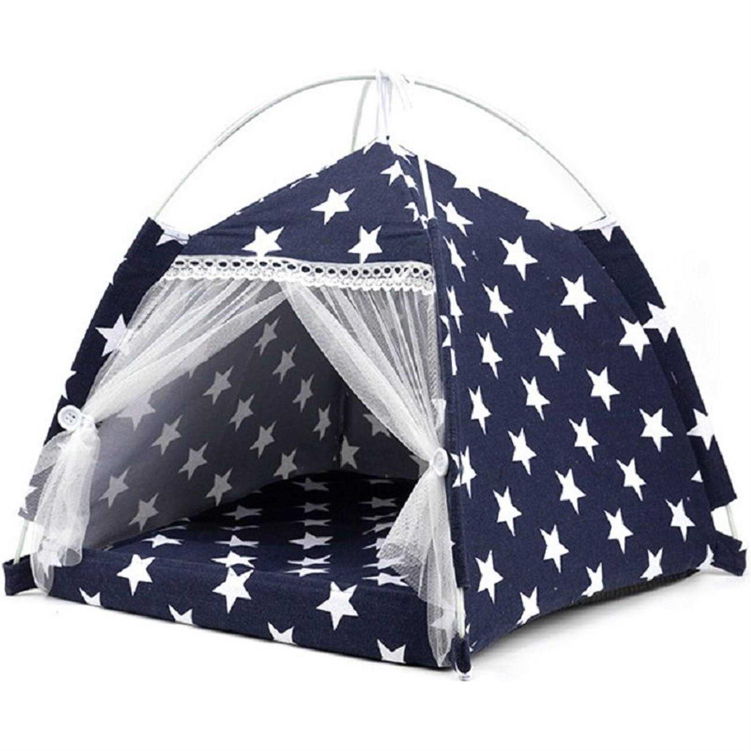 Lovely Caves Stars Dog & Cat Tent - Healthber