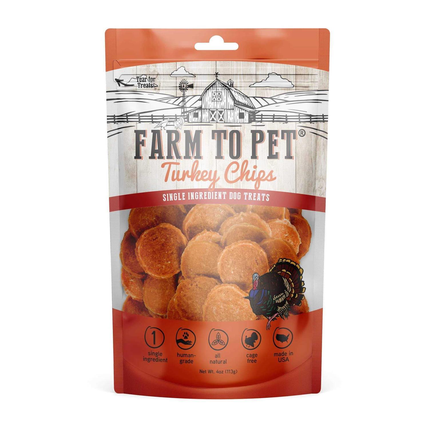 Farm to Pet Turkey Chips Dog Treats - Healthber