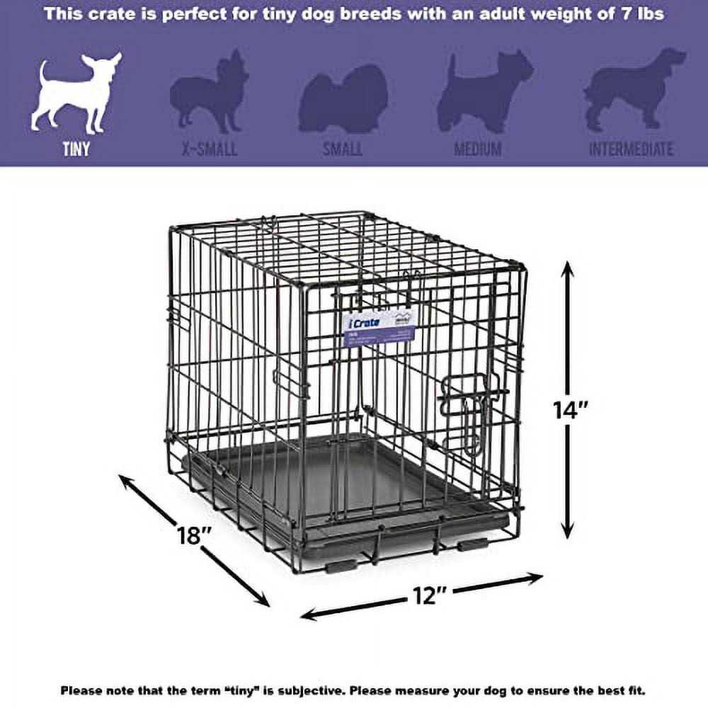 MidWest Homes for Pe Dog Crate MidWest ICrate XXS Folding Metal Dog Crate w/ Divider Panel - Healthber