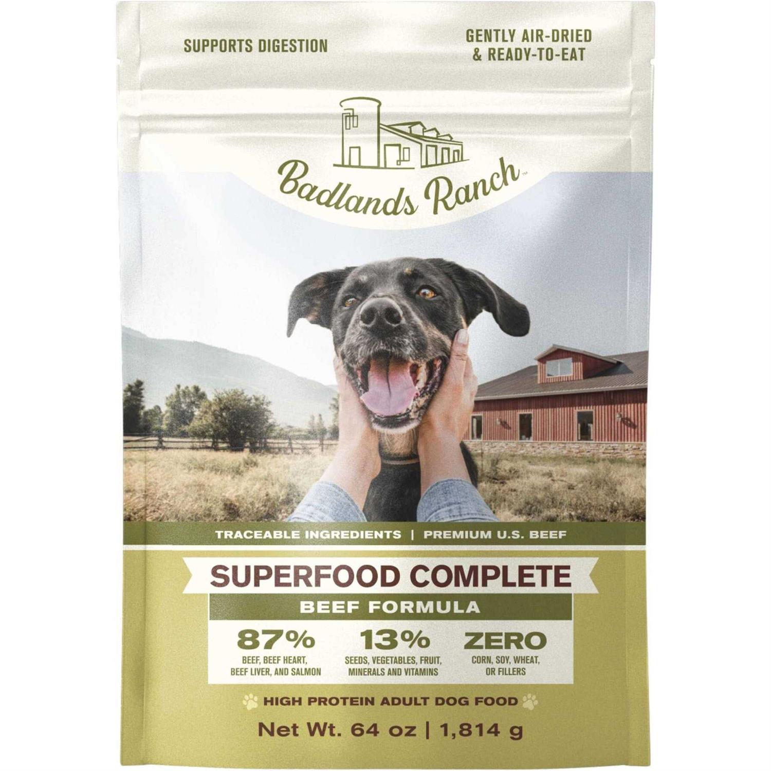 Badlands Ranch Superfood Complete Air Dried Beef Dog Food - Healthber