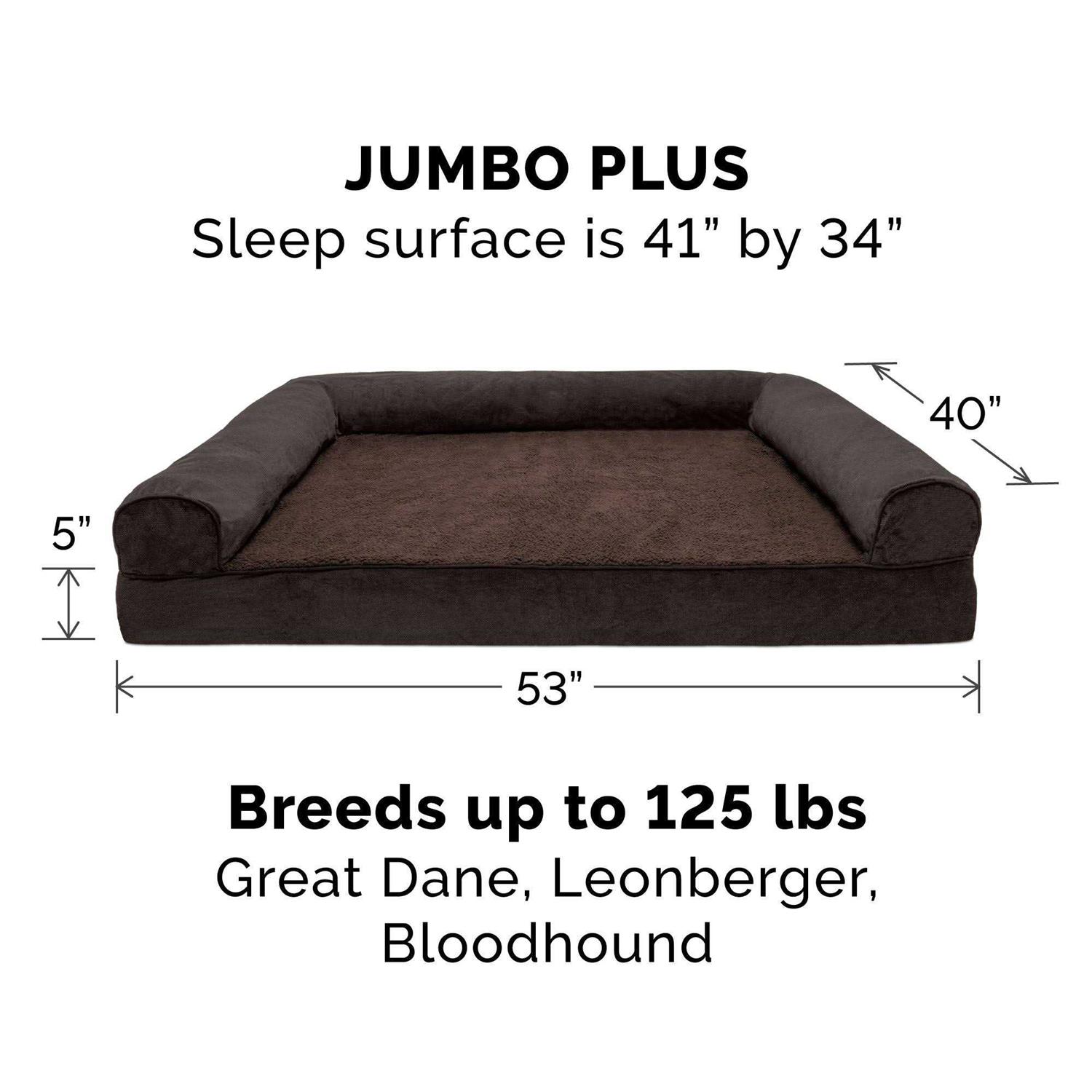 FurHaven Sofa Pet Bed Faux Fleece Chenille - Healthber