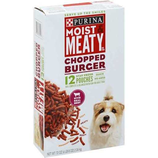 Purina Moist & Meaty Dog Food Chopped Burger - Healthber