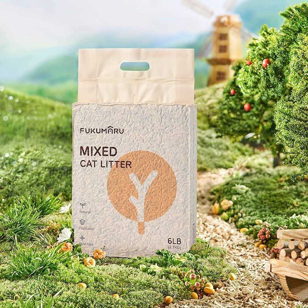 FUKUMARU Tofu Cat Litter Clumping Cat Litter, Dust Free Unscented Flushable Tofu Litter, Natural, Lightweight and Low Tracking Cat Litter - Healthber