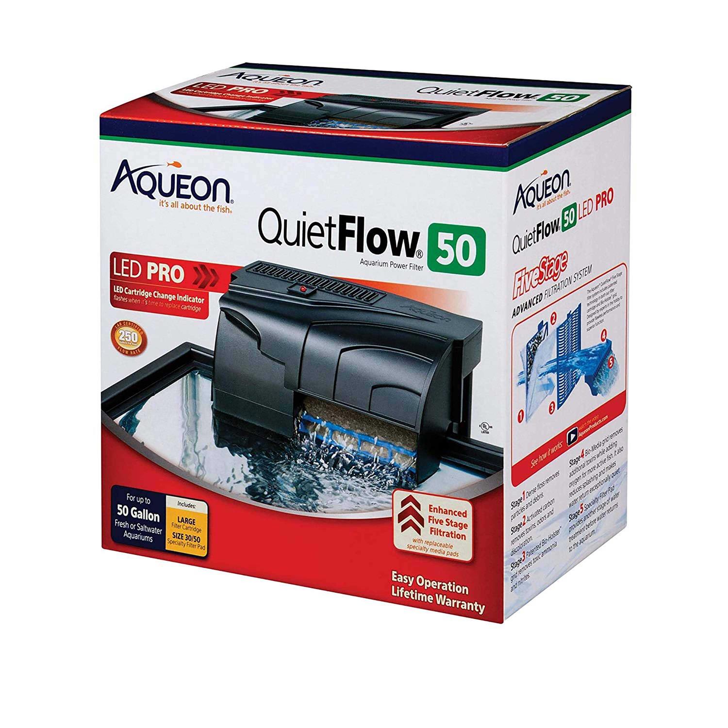 Aqueon QuietFlow 50 LED Pro Power Filter - Healthber