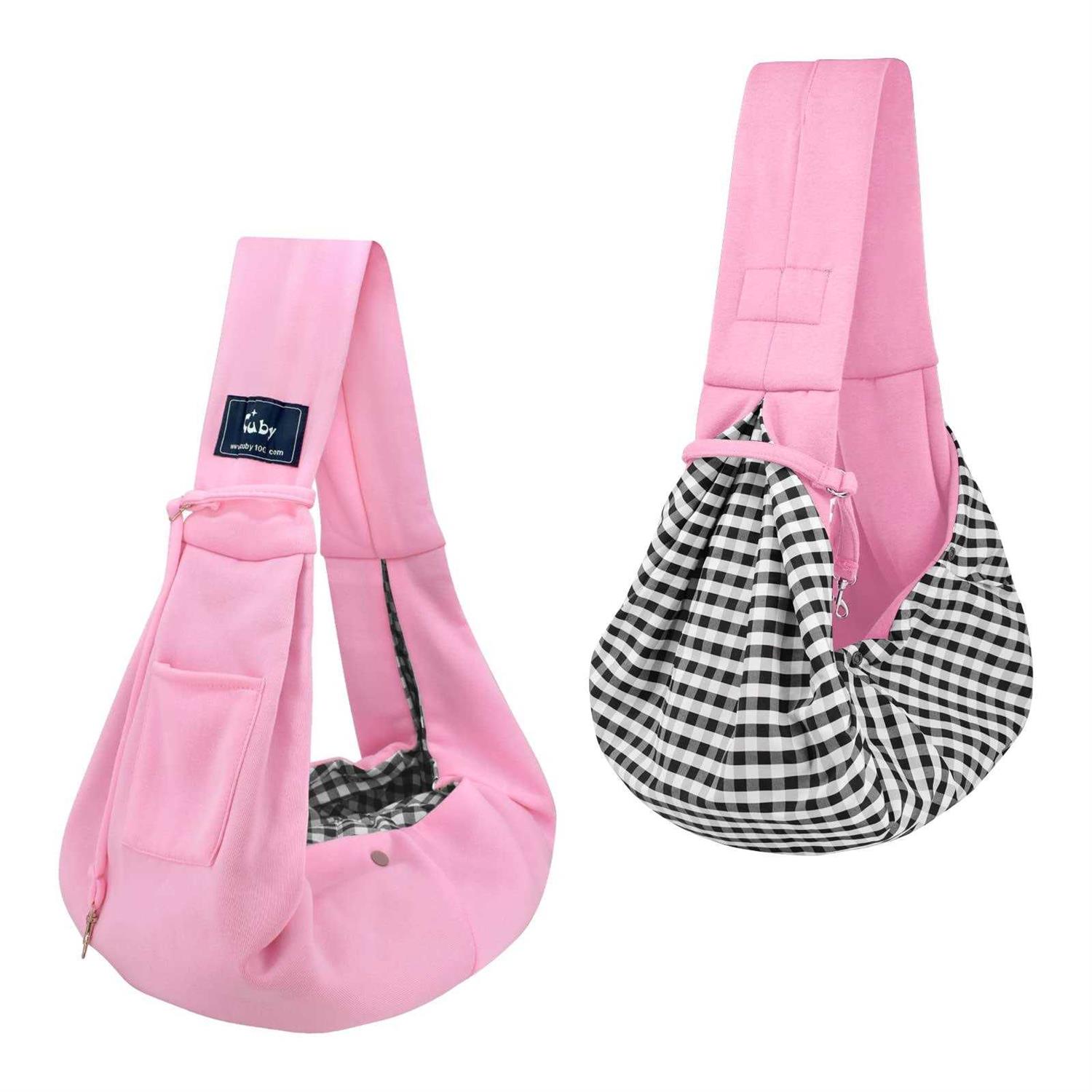 Cuby Dog and Cat Sling Carrier Hands Free Reversible Pet Papoose Bag Soft Pouch and Tote Design Suitable for Puppy - Healthber