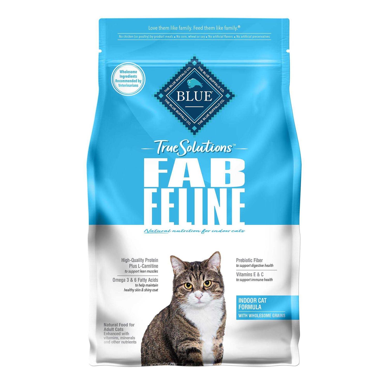 Blue Buffalo True Solutions Fab Feline Natural Chicken Indoor Adult Dry Cat Food - Healthber