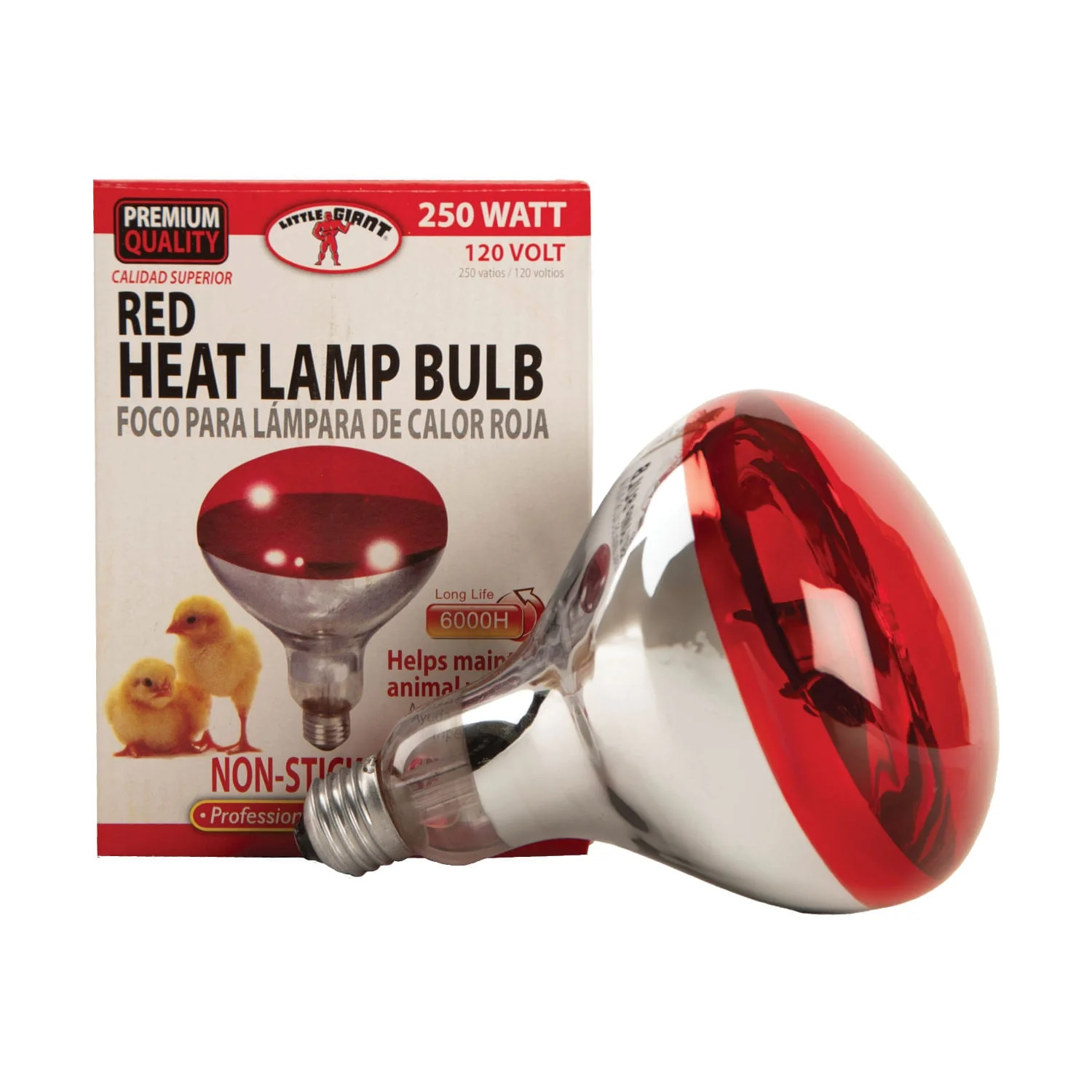 Red Heat Lamp Bulb, 250 watt/120v - Healthber