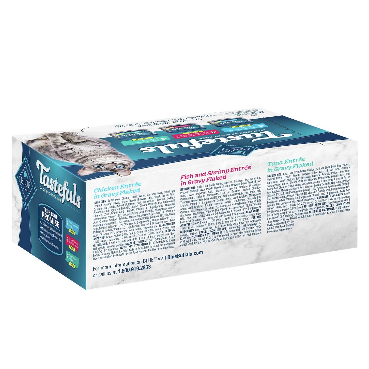 Blue Buffalo Tastefuls Wet Cat Food Flaked Variety Pack - Healthber