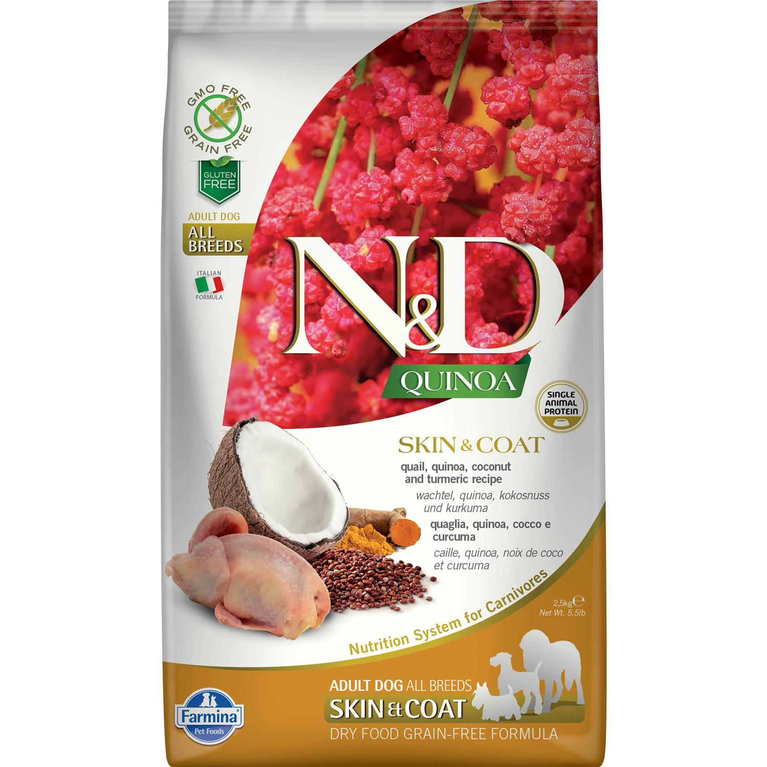 Farmina N&D Quinoa Skin & Coat Quail Dog Food - Healthber
