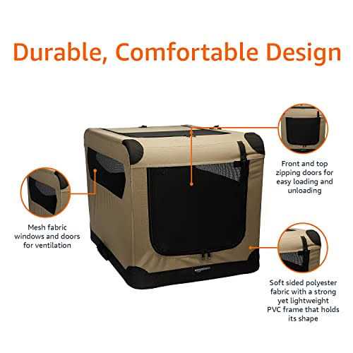 Amazon Basics 2-door Soft-sided Folding Travel Crate Dog Kennel - Healthber