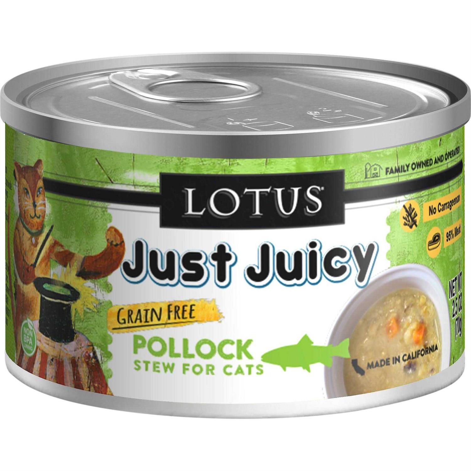 Lotus Just Juicy Salmon & Pollock Stew Cat Food - Healthber
