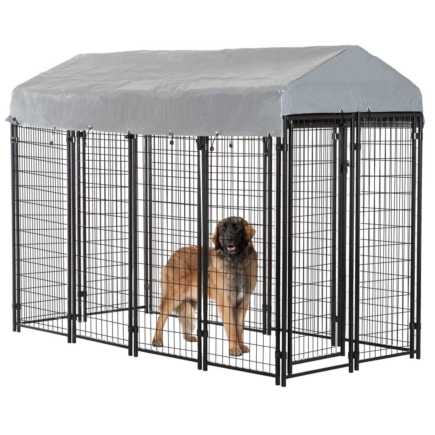 bestpet 8 x 4 x 6 ft dog kennel outdoor dog pen playpen house heavy duty dog crate metal galvanized welded pet animal camping - Healthber