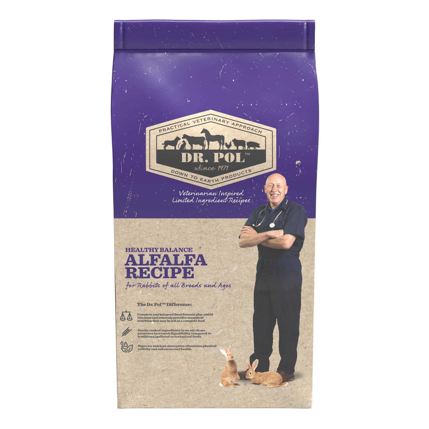 Dr. Pol Healthy Alfalfa 18% Extruded Rabbit Feed - Healthber