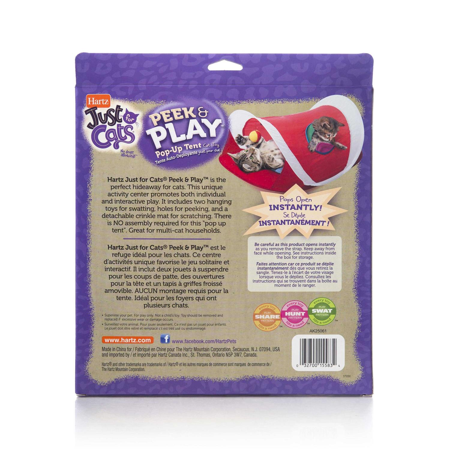 Hartz Just For Cats Peek & Play Pop-up Tent Cat Toy - Healthber