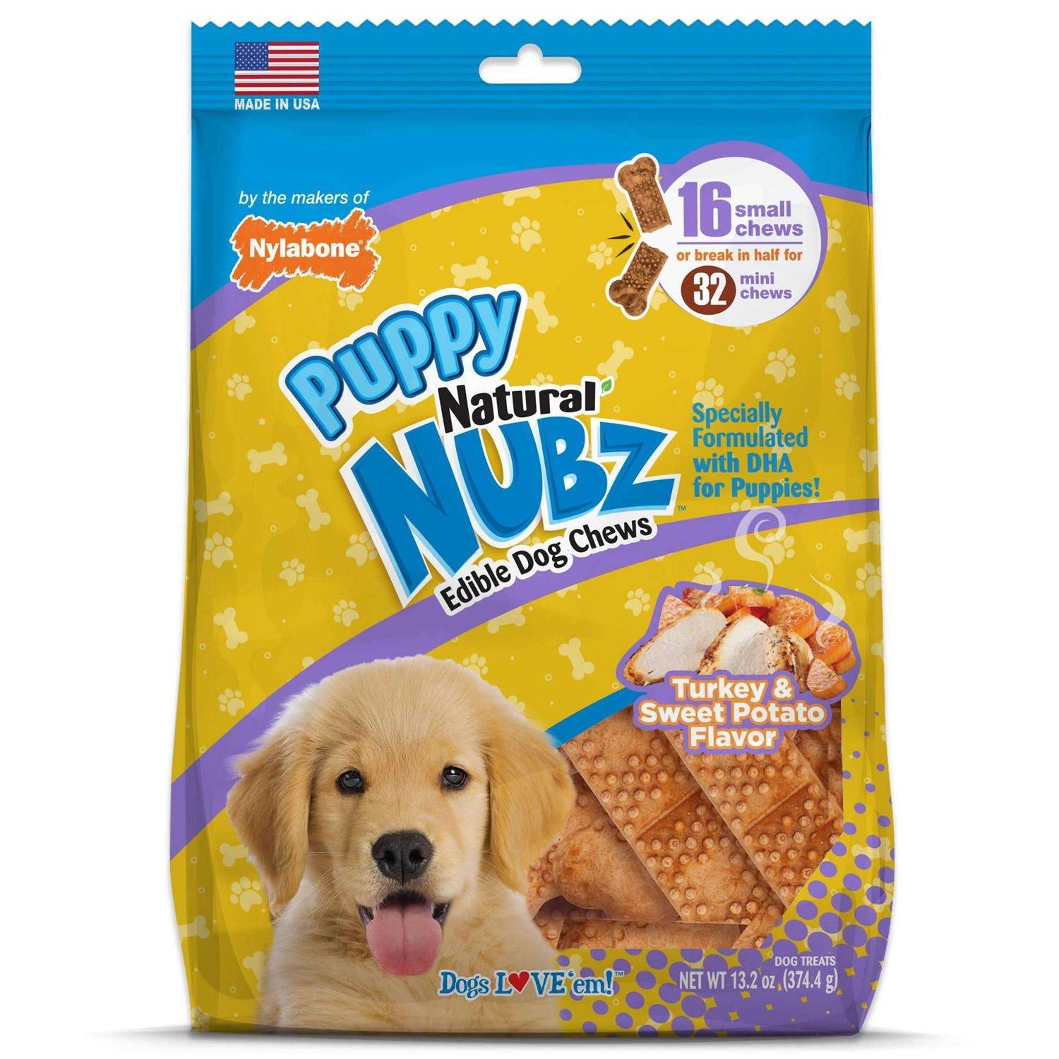 Nylabone Nubz Puppy Turkey and Sweet Potato Dental Dog Treats - Healthber