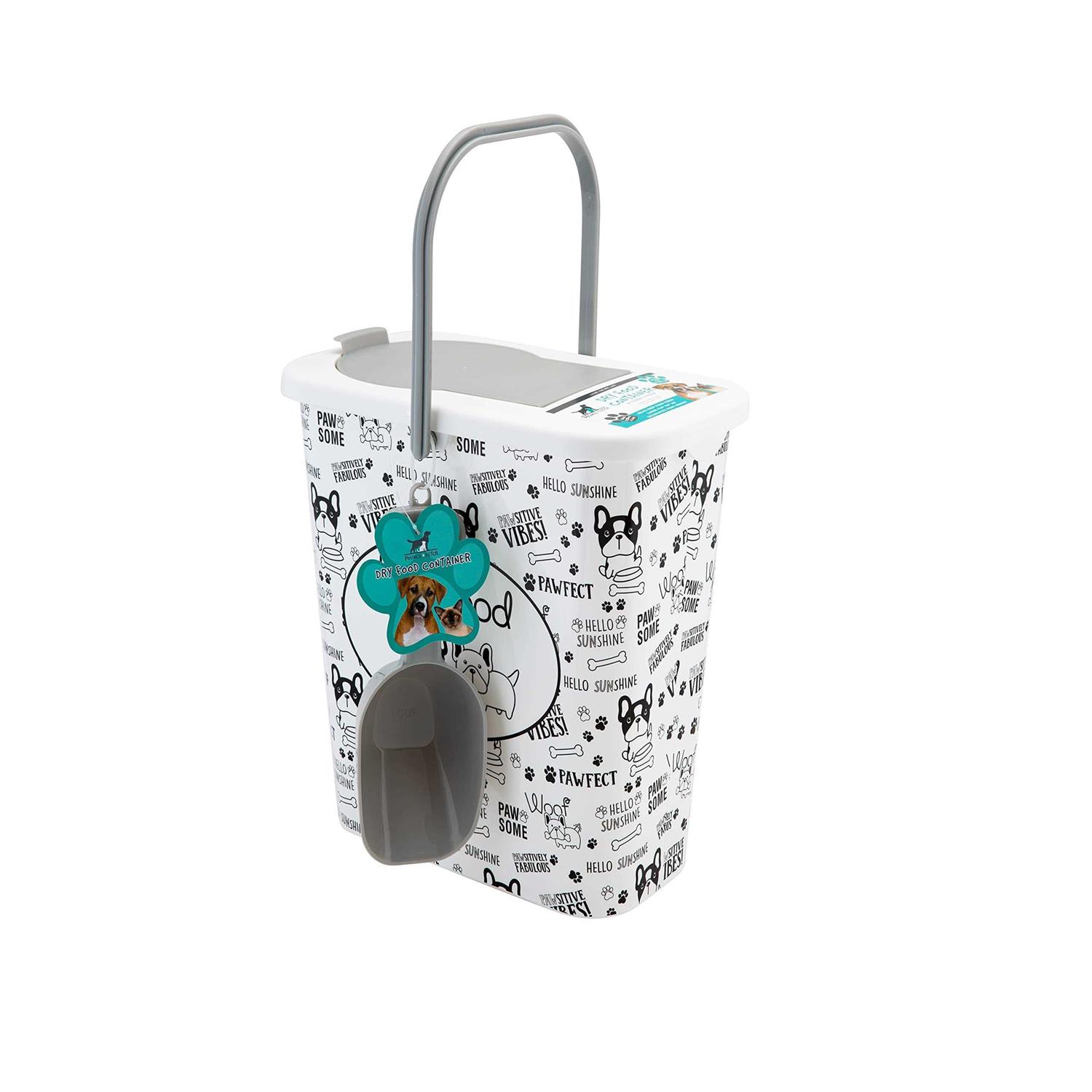 Pounce + Fetch 3 Gallon Dry Food Container with Scooper - Healthber