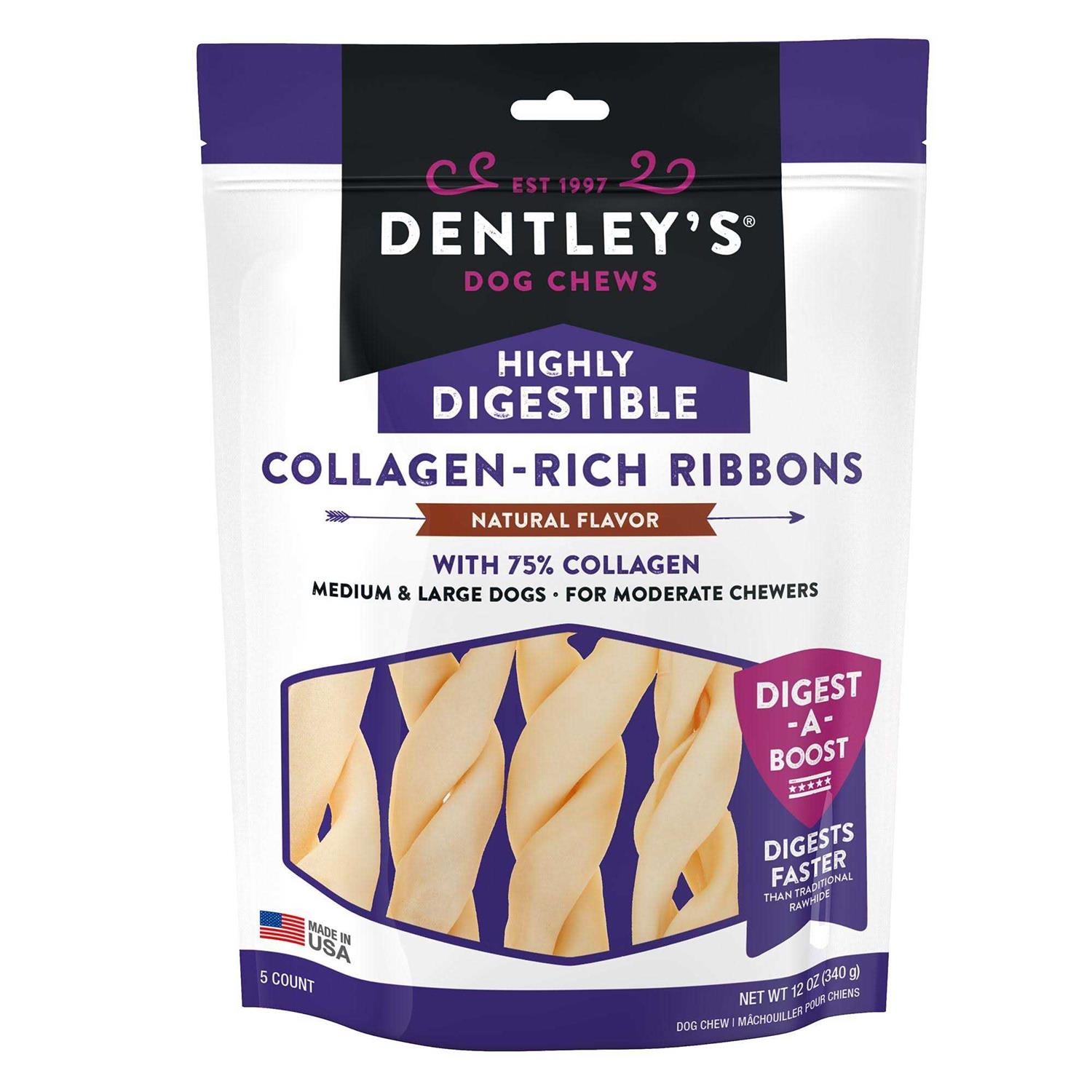 Dentley’s Highly Digestable 6 Collagen Ribbons Dog Chew - Healthber