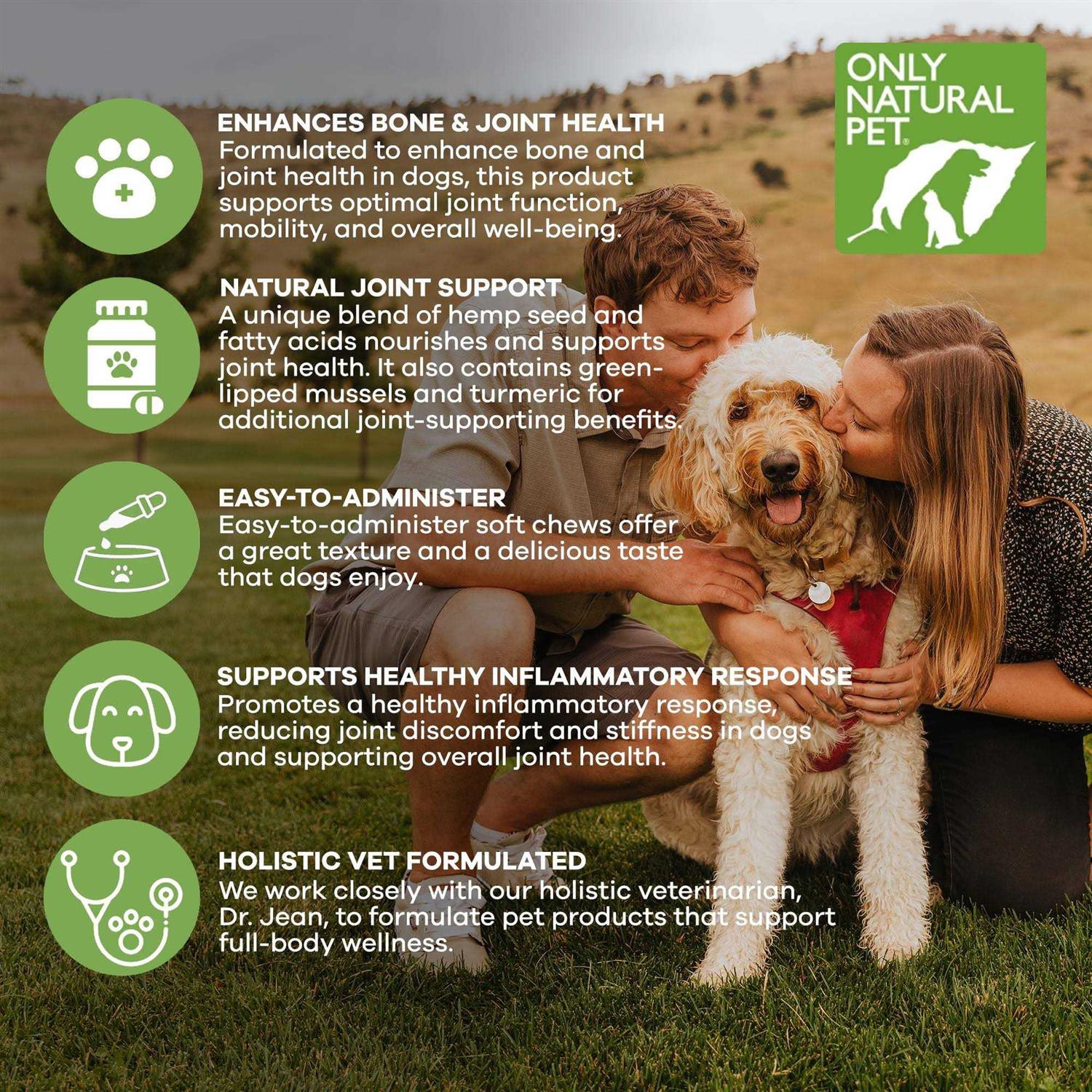 Only Natural Pet Hemp Hip & Joint Support Soft Dog Chews - Healthber