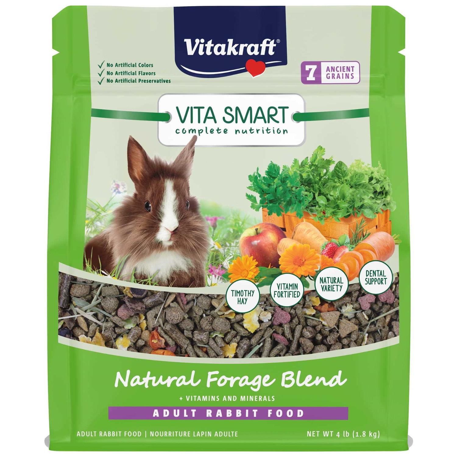 Vitakraft Vita Smart Complete Nutrition Natural Forage Blend Adult Rabbit Food - Healthber
