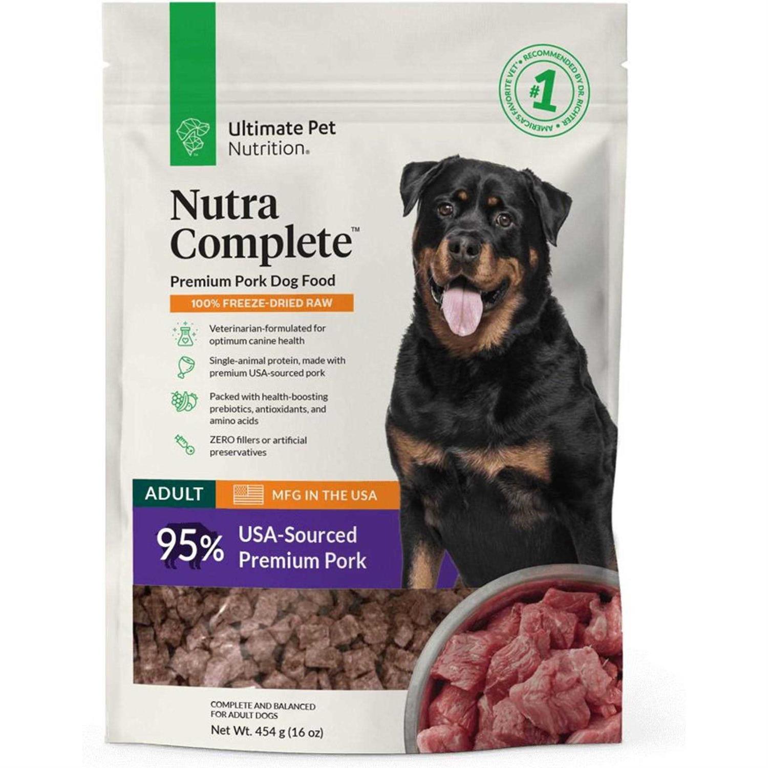 Ultimate Pet Nutrition Freeze Dried Raw Nutra Complete Pork Dog Food - Healthber