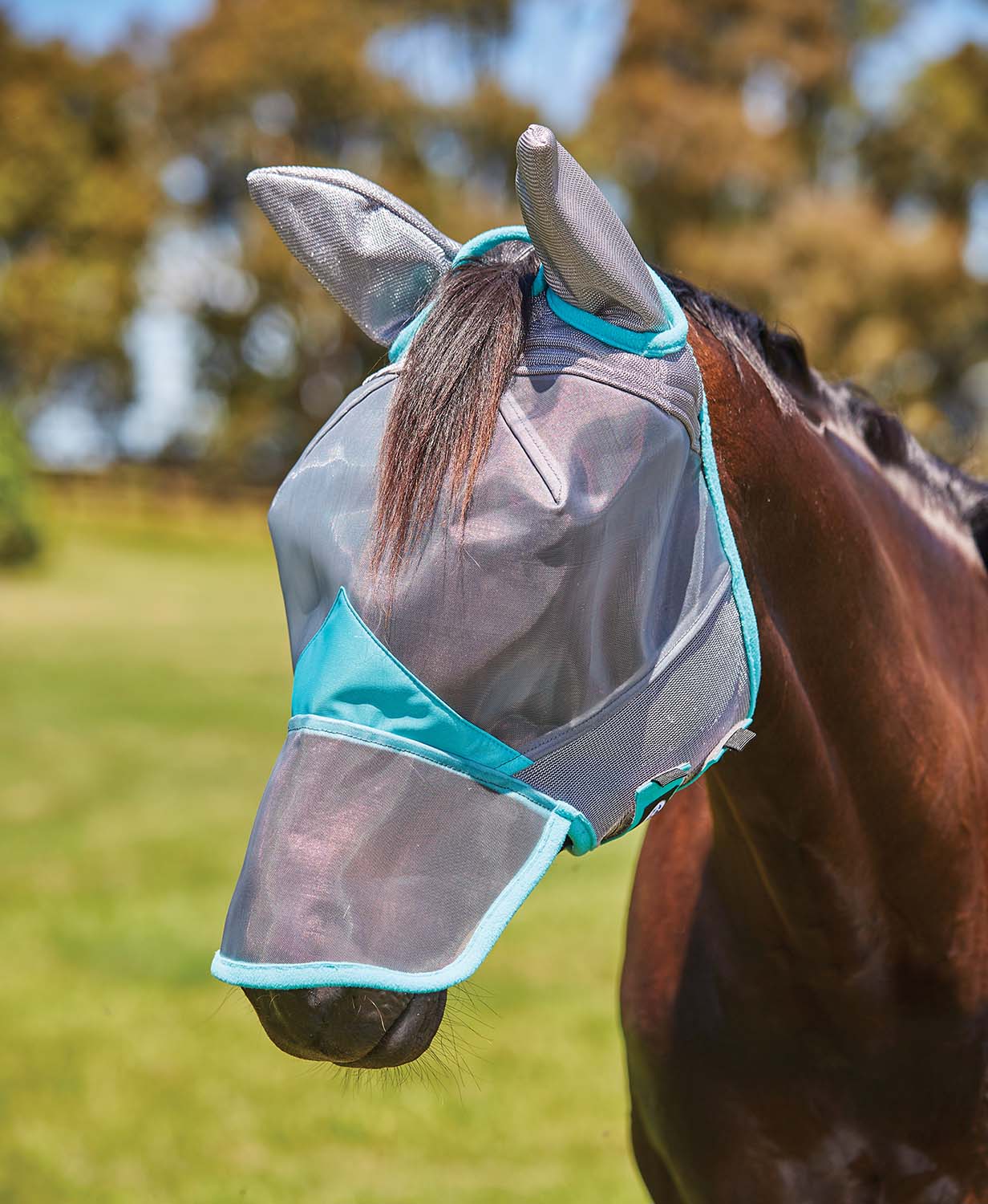 Weatherbeeta ComFITec Deluxe Fine Mesh Horse Fly Mask with Ears & Nose - Healthber