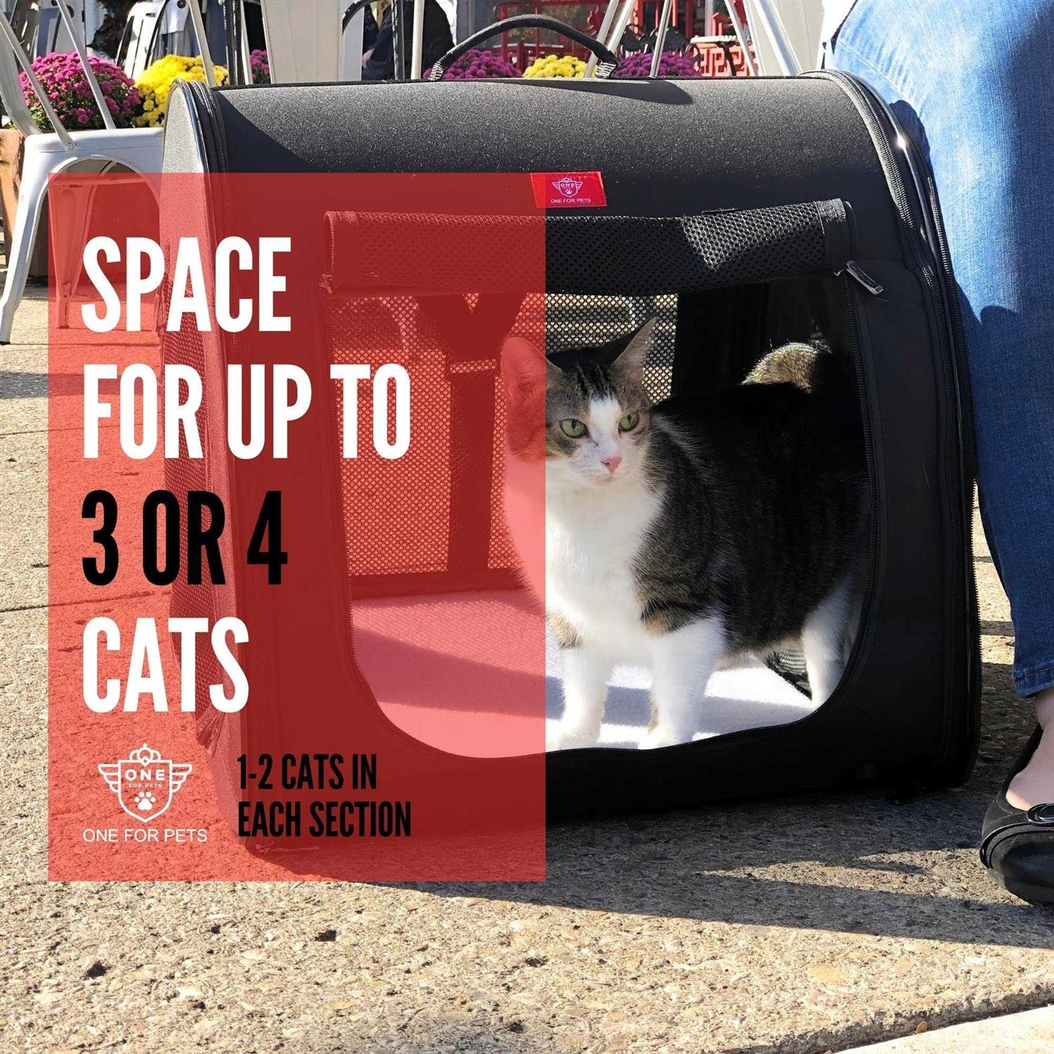 One for Pets Cat Outdoor Playpen with Seatbelt Straps, Black - Healthber