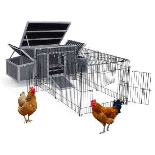 Coziwow Outdoor Wooden Chicken Coop Poultry Cage with Waterproof Roof - Healthber