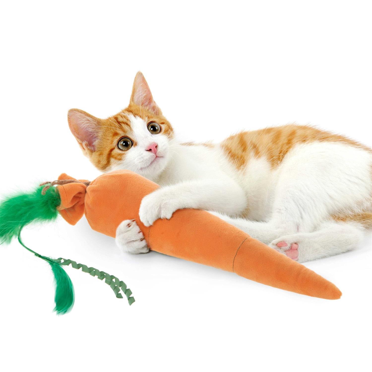 SmartyKat Kolossal Karrot Catnip Kicker Cat Toy - Healthber
