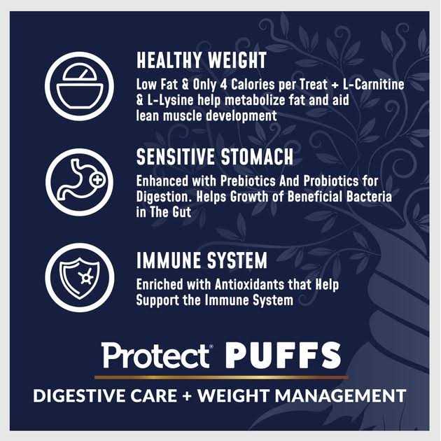Veterinary Select Protect Puffs Digestive Care + Weight Management Dog Treats 20 oz - Healthber
