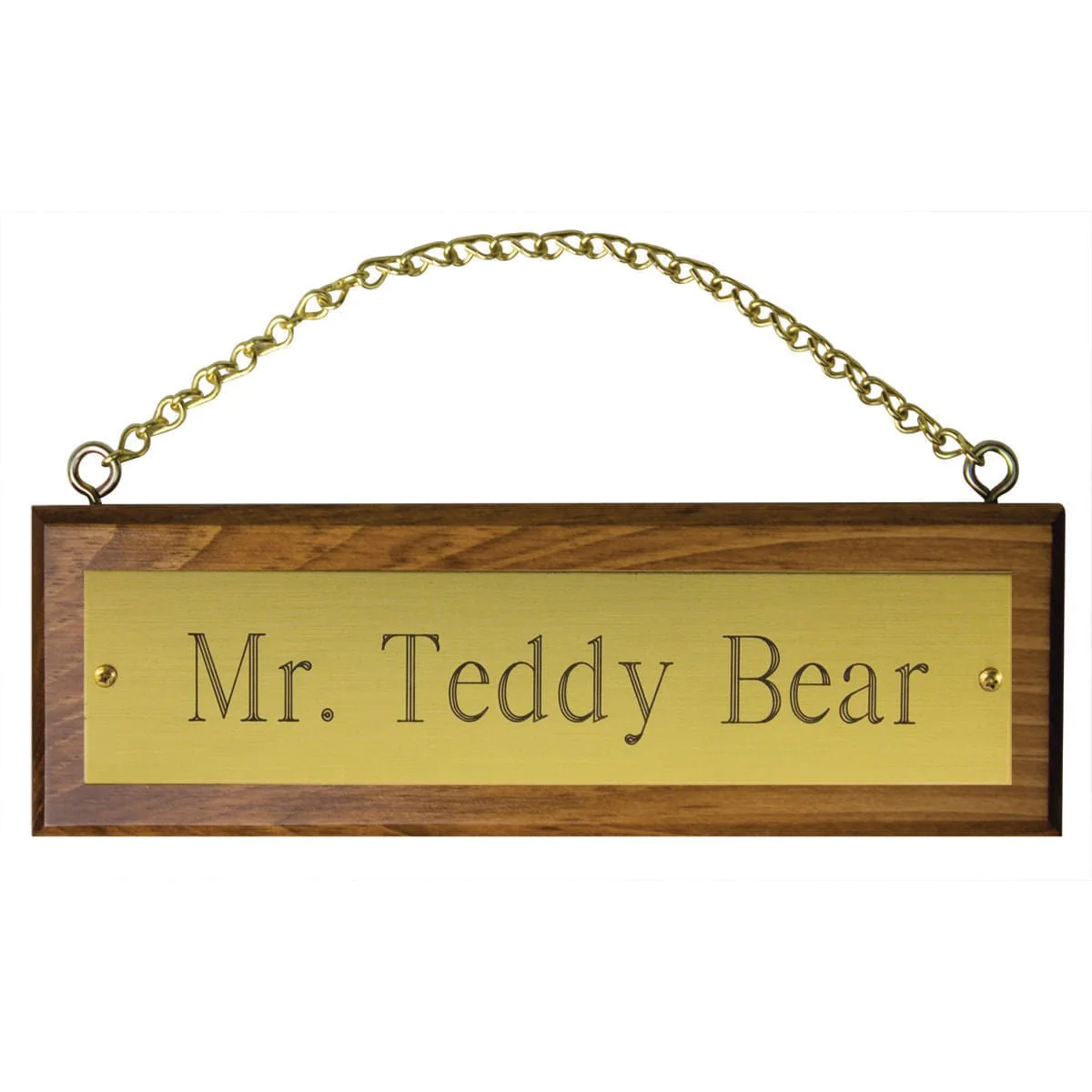 Personalized Engraved Wooden Stall Sign with Chain - Healthber