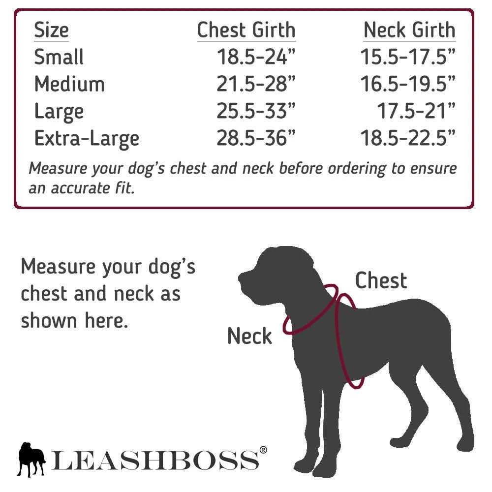 Leashboss Pattern Reflective No Pull Dog Harness with Bungee Handle, Rear and Front Clip Attachment - Healthber