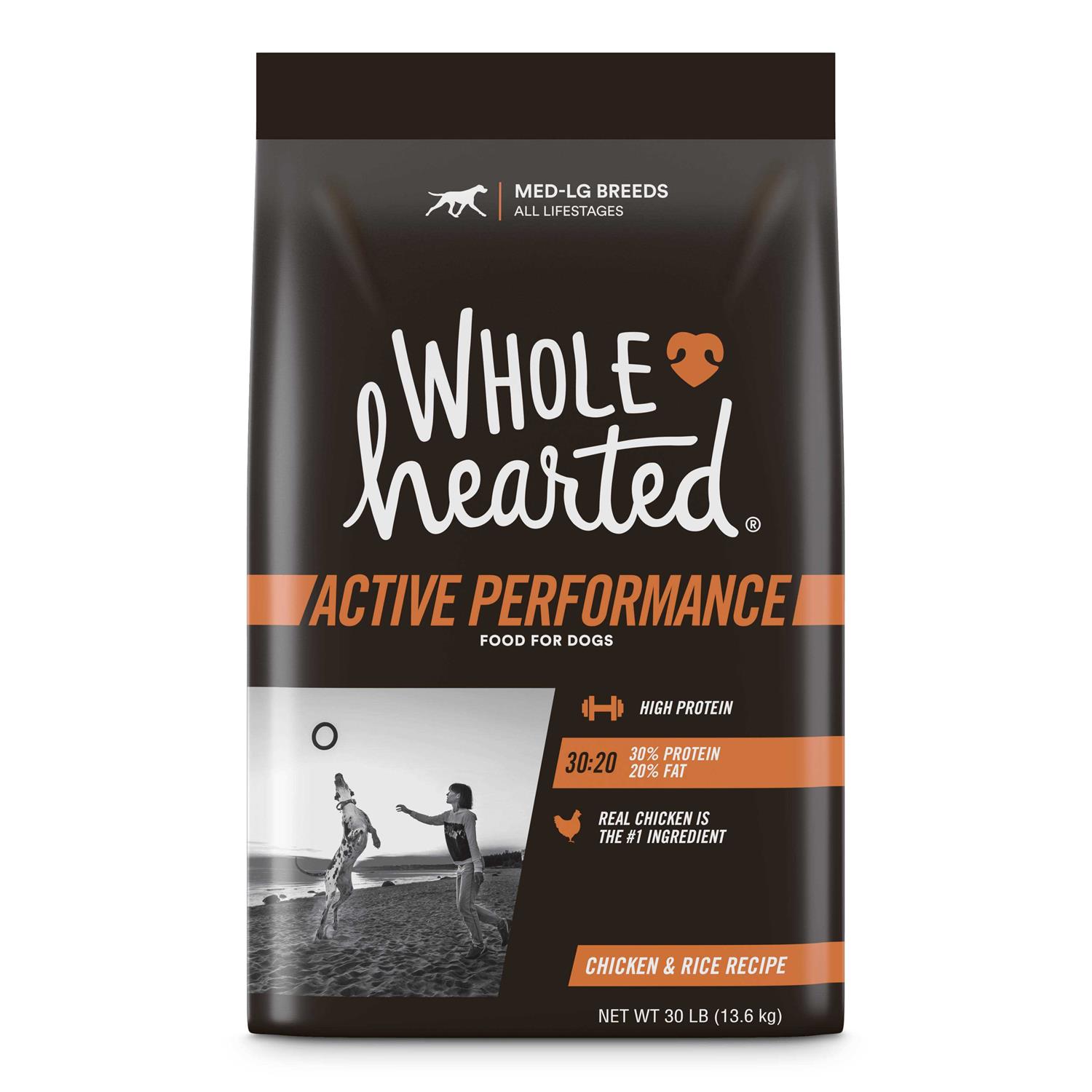 WholeHearted Active Performance High-Protein Chicken & Rice Recipe Dry Dog Food - Healthber