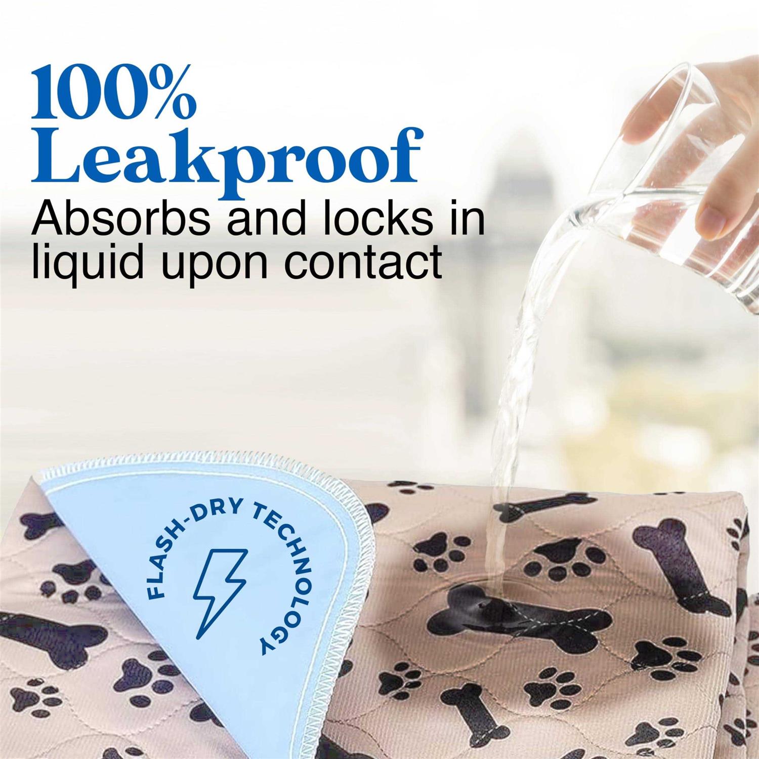 Washable Pee Pads for Dogs Whelping Reusable Quilted Large 35 x 31 Extra Absorbent Layered Waterproof Mat Puppy Adult Senior Pets Pooch - Healthber