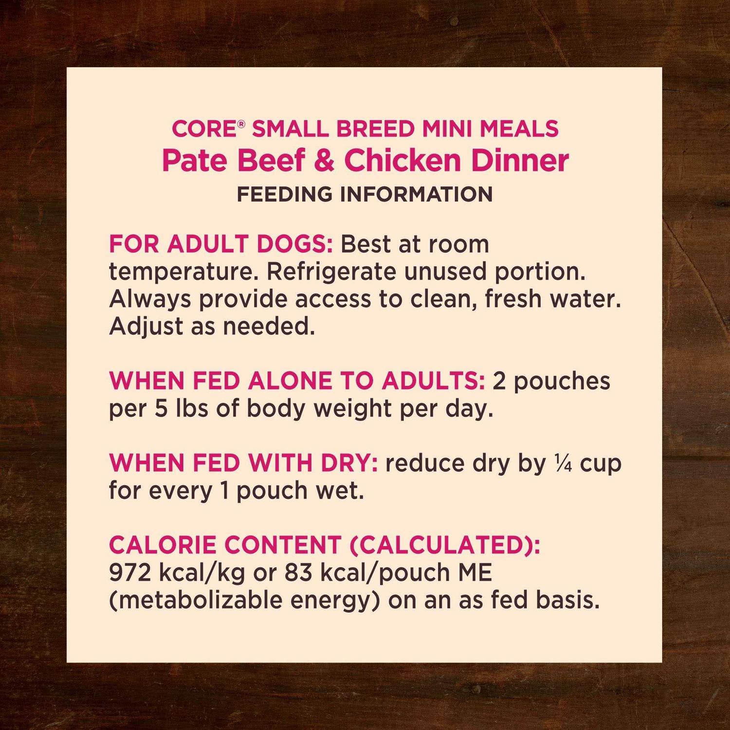 Wellness Core Natural Grain Free Small Breed Mini Meals Wet Dog Food - Healthber
